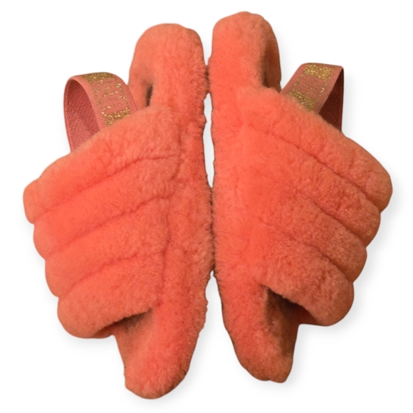 UGG Fluff Yeah Pink Furry Slingback Slipper Sandals  Euro 33.5 US Youth 3 - Picture 4 of 13